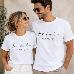 T-Shirt   Anpassad Bästa Dag Någonsin Bröllopspare