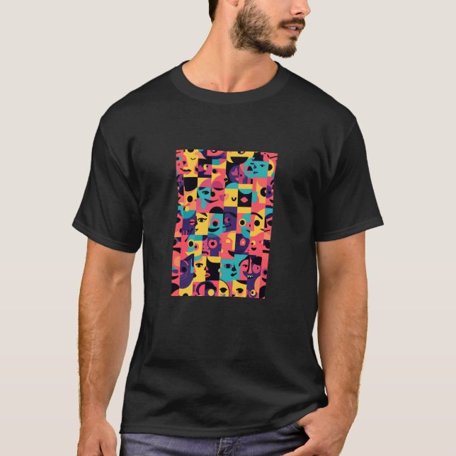 T-Shirt Ansiktsmockup – Klädespresentation av hög  (Framsida)