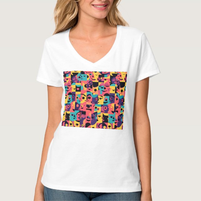 T-Shirt Ansiktsmockup – Klädespresentation av hög  (Framsida)