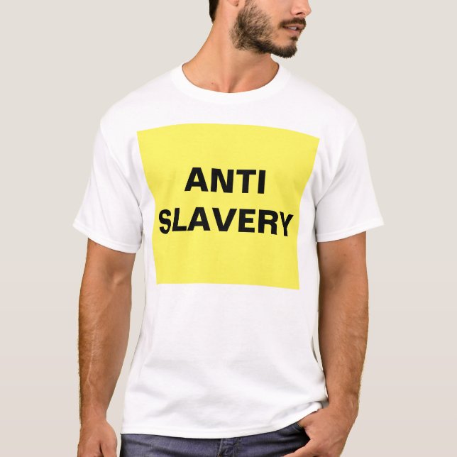 T-Shirt Anti Slavery Gult (Framsida)