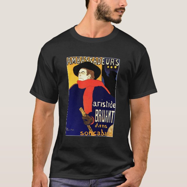 T-Shirt: Aristide Bruant av Toulouse-Lautrec Tee Shirt (Framsida)