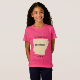 T-shirt - Arkansas Karta med City