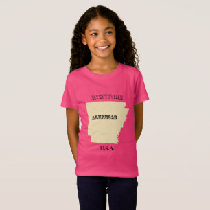 T-shirt - Arkansas Karta med City