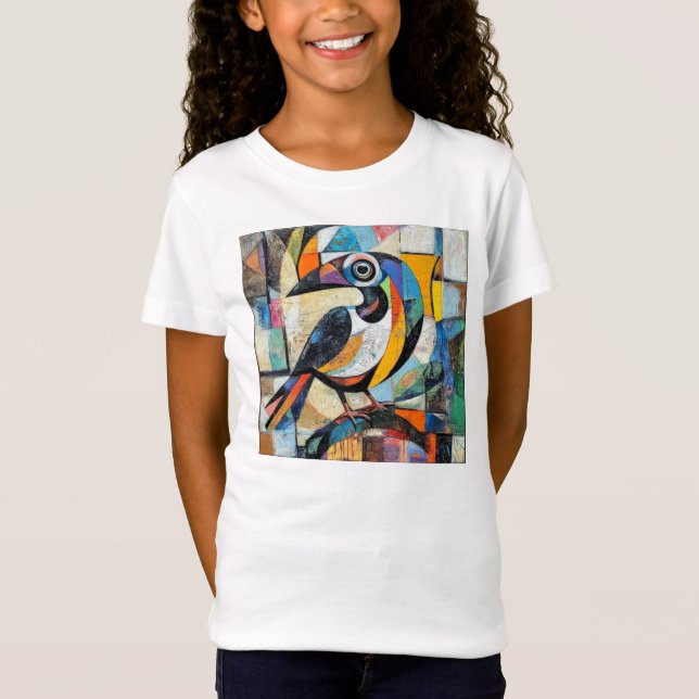 T-shirt art abstrait oiseau (Framsida)