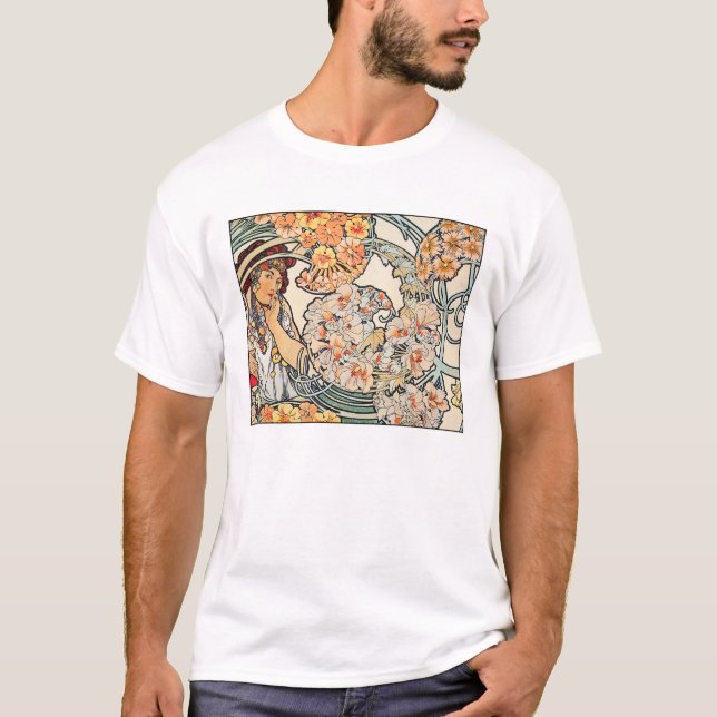 T-Shirt: Art nouveau - Blommor T Shirt (Framsida)