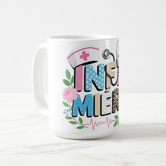 T-shirt artistique « INFIRMIÈRE  Kaffemugg (Framsida vänster)