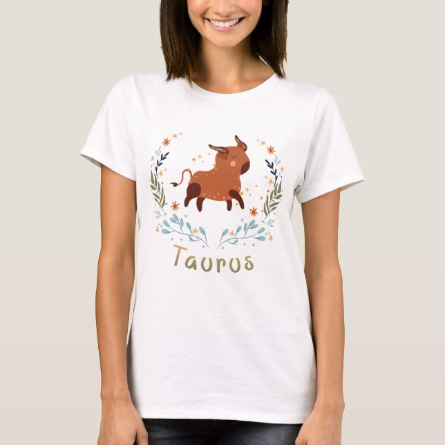 T-shirt Astrologie, signe du zodiaque Taureau (Framsida)