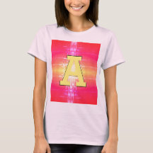 T-shirt av Dam med Rosa koral och Gult