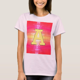 T-shirt av Dam med Rosa koral och Gult