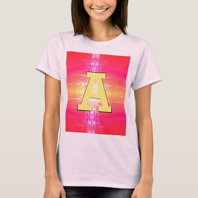 T-shirt av Dam med Rosa koral och Gult (Framsida)