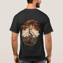 T-shirt av träd på traditionell japansk stil