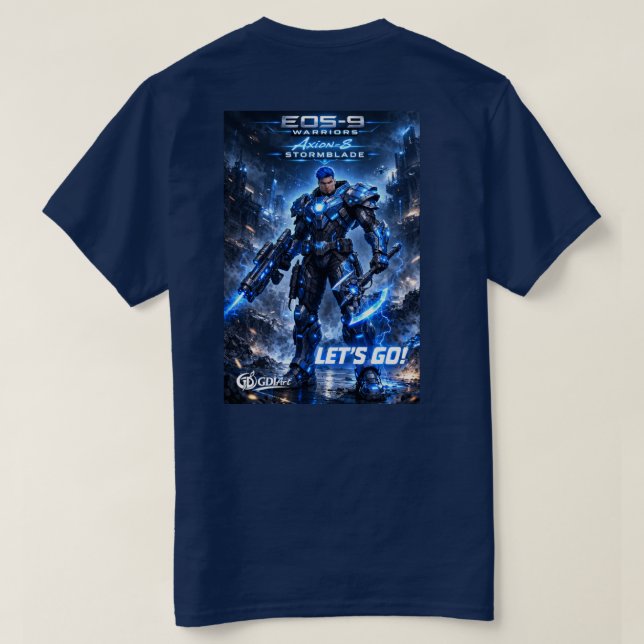 T-SHIRT - AXION-8 STORMBLADE - LET'S GO! (Design baksida)