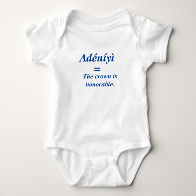 T-Shirt Baby Bodydress: Anpassad med Yoruba Namn (Framsida)
