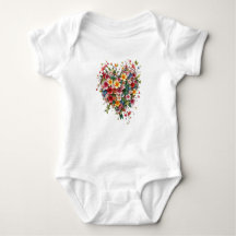 T-Shirt baby Bodykostyma och blommor
