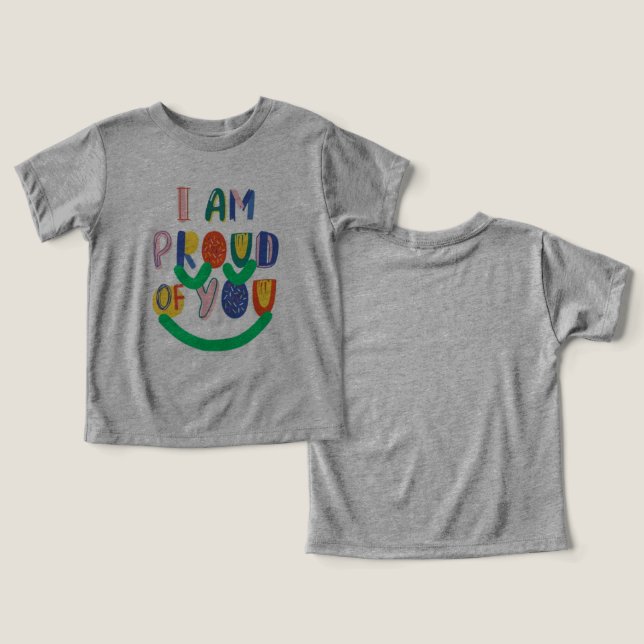 T-Shirt baby grått färg stolt (Design fram och bak)