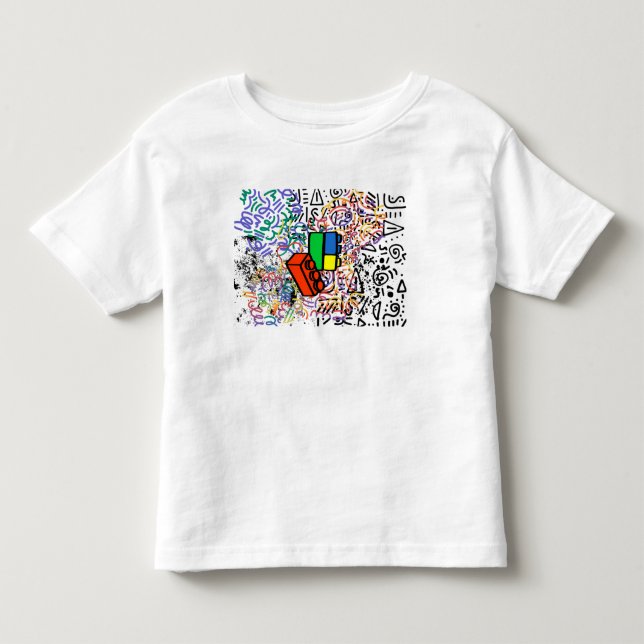 T-Shirt baby vit pinumber mönstrad (Framsida)