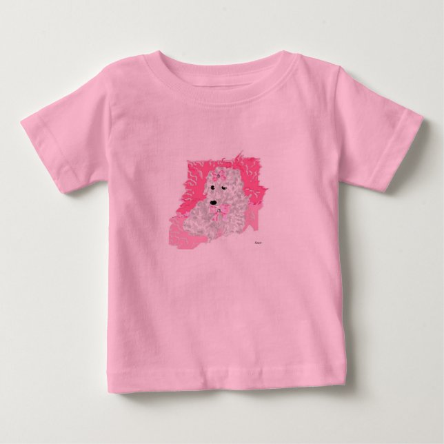 T-Shirt Babyflickor Pudel (Framsida)