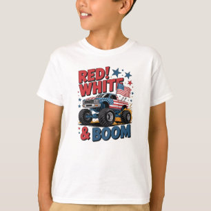 T-Shirt-Barn Monster Truck Patriotisk T-Shirt