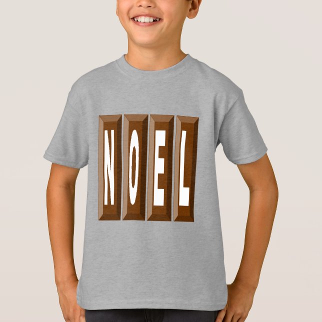 T-shirt basique acier pour enfants NOEL CHOCOLAT (Framsida)