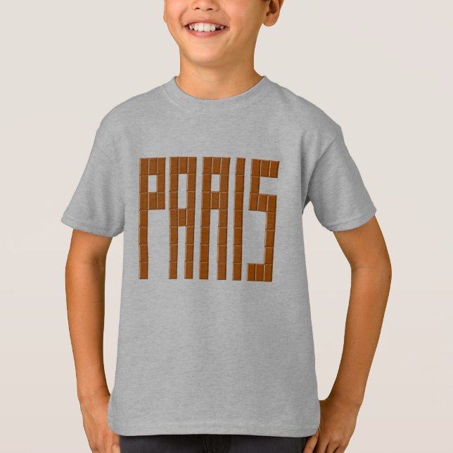 T-shirt basique acier  pour enfants PARIS CHOCOLAT (Framsida)