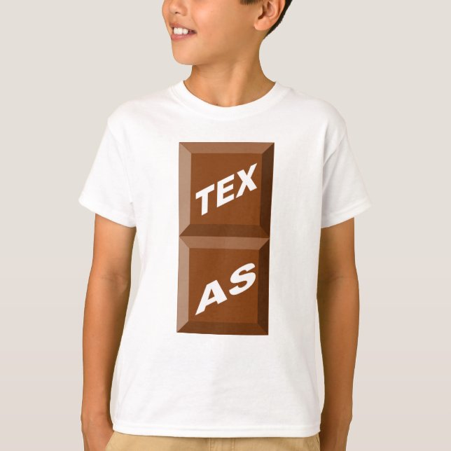 T-SHIRT BASIQUE   BLANC  TEXAS  CHOCOLAT (Framsida)