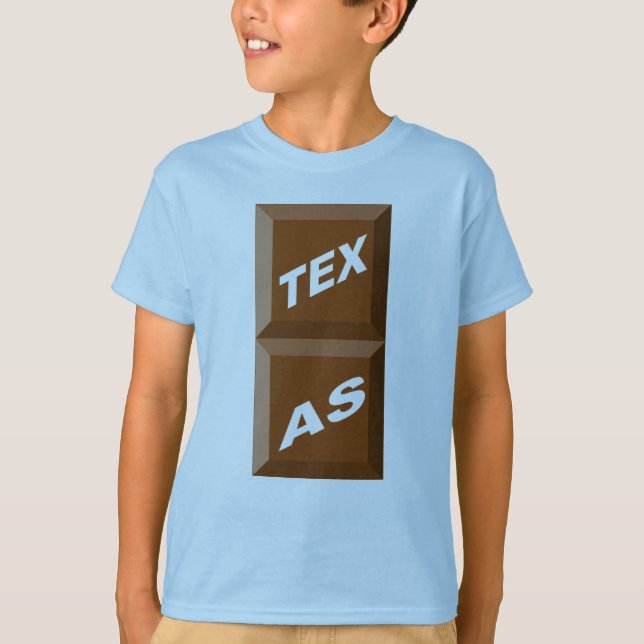 T-SHIRT  BASIQUE  BLEU  CIEL TEXAS    CHOCOLAT (Framsida)