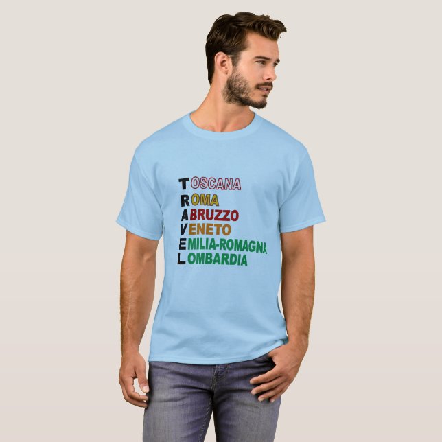 T-shirt basique bleu ciel  TRAVEL  ITALIE (Hel framsida)