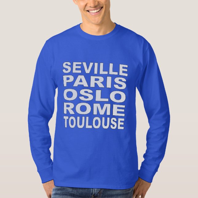 T-shirt- basique bleu Design TOURISME EUROPE SPORT T Shirt (Framsida)