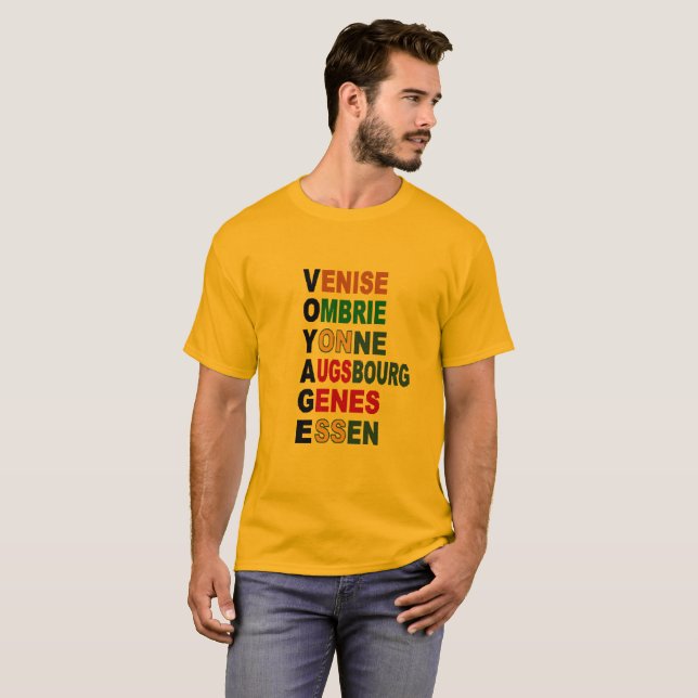 T-shirt basique doré VOYAGE (Hel framsida)