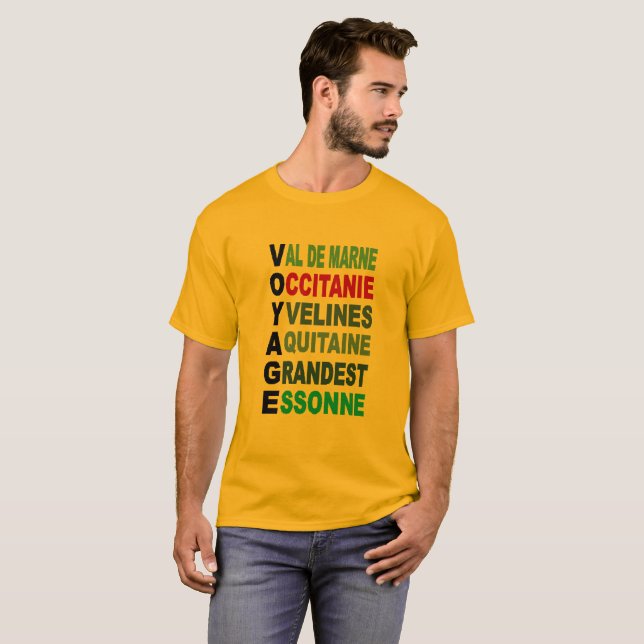 T-shirt basique doré  VOYAGE (Hel framsida)