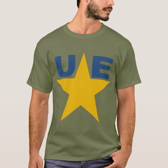T-shirt basique foncé vert kaki  Design  UE (Framsida)