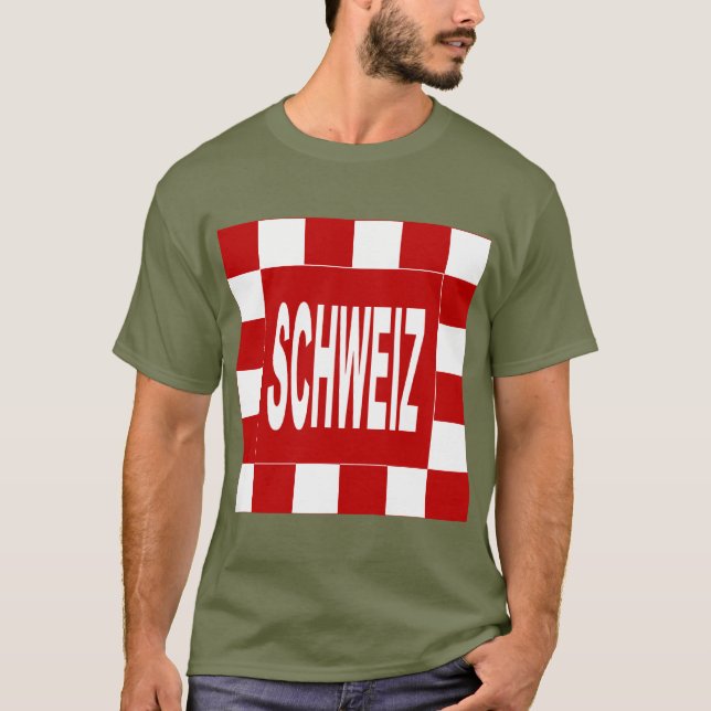 T-shirt basique foncé vert kaki  SCHWEIZ (Framsida)