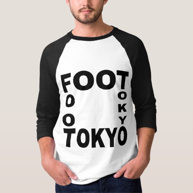 T-shirt basique raglan  blanc/noir FOOT  TOKYO (Framsida)