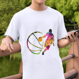 t shirt basket coloré Silhouette Basketball