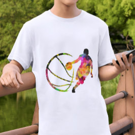 t shirt basket coloré Silhouette Basketball