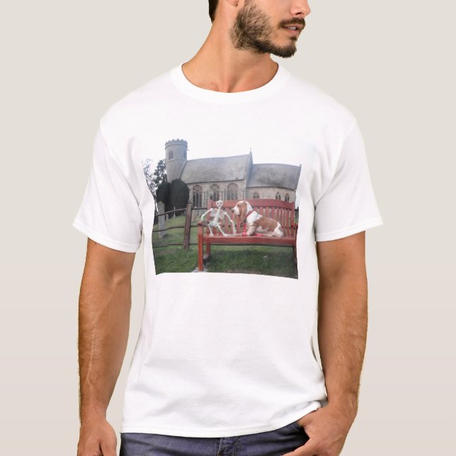 T-Shirt Basset Hound Visiting Bones (Framsida)