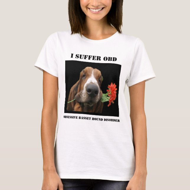 T-Shirt Basset hound with Flowers (Framsida)