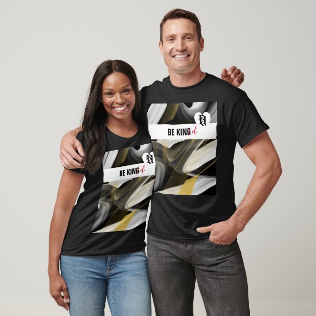 T-Shirt BE trend AbstractArt Black White Guld (Unisex)