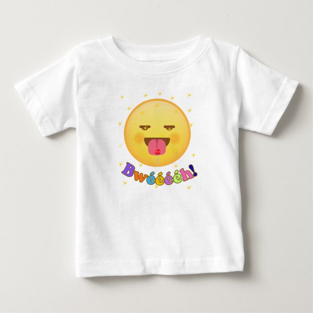 T-shirt Bébé Emoji Rigolo - Émoticône Langue Tirée (Framsida)