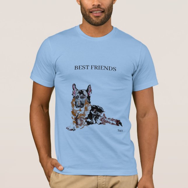 T-Shirt: Best Friends German shepherd T Shirt (Framsida)