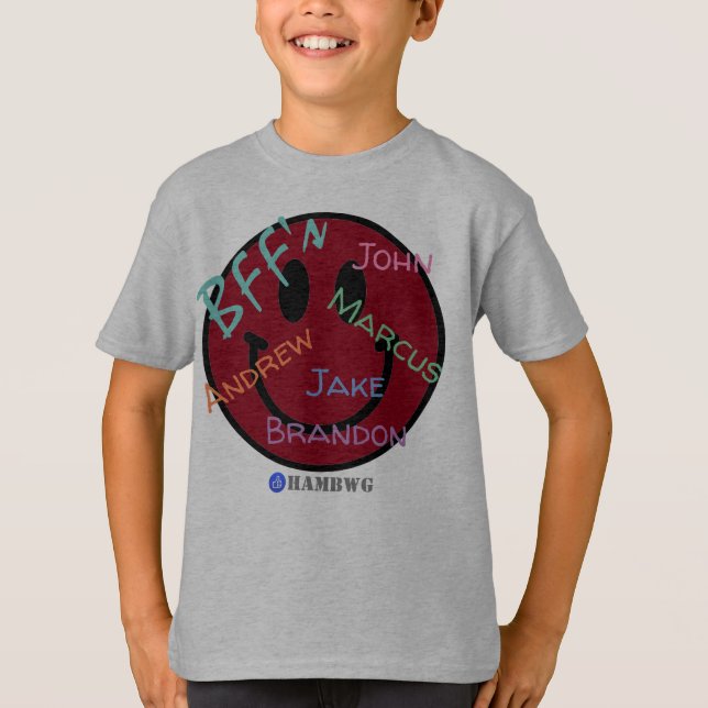 T-shirt BFF Red Emoji HAMbWG (Framsida)