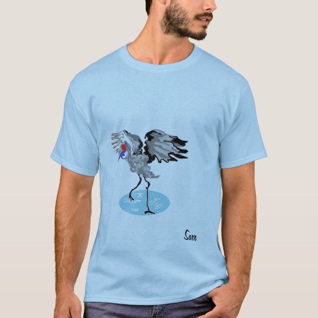 T-Shirt, Bird Crane T Shirt (Framsida)