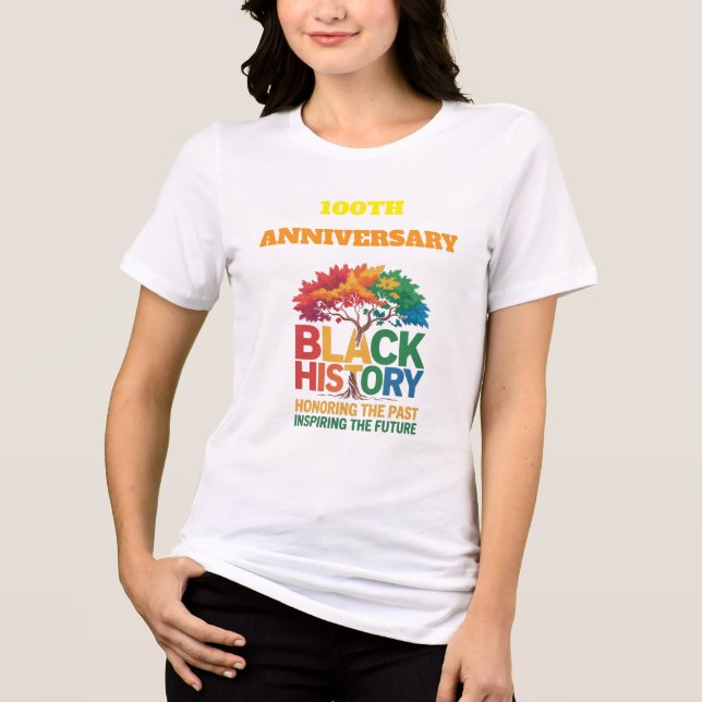 T-Shirt Black History Month 100 Years (Framsida)