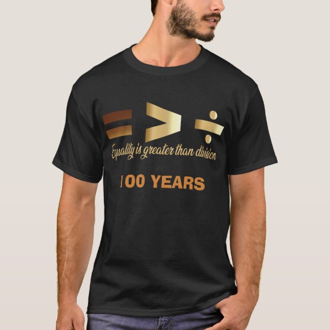 T-Shirt-Black History Month 100 Years T Shirt (Framsida)