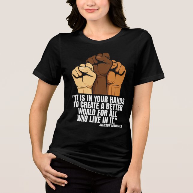 T-Shirt-Black History Month 100 Years T Shirt (Framsida)