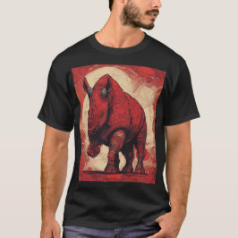 T-Shirt Black, Red Rhino