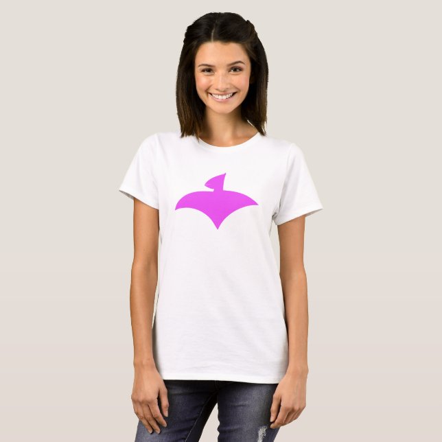 T-Shirt Blanc Pour Femmes (AirFly Logo Pink) (Hel framsida)