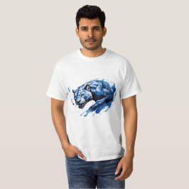 T-Shirt Blue Leopard Design Arg och farligt