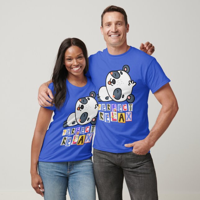 T-Shirt Blue Söt hund mönster (Unisex)