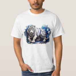 T-Shirt Blue Tiger på moln Design Arg Stalking